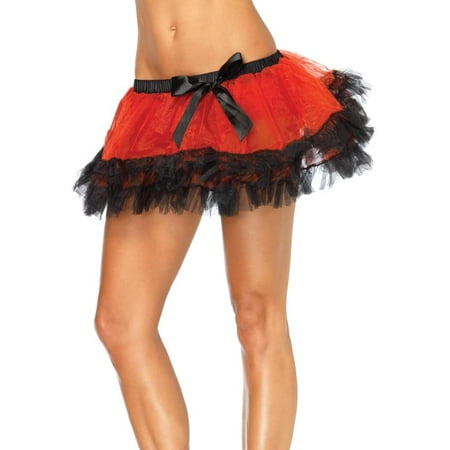 Three Tier Red Iridescent Costume Petticoat Adult One Size