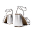 thumbnail image 3 of BURUDANI Women's Platform Strappy Heels Open Toe Ankle Strap Square Party Sandals Y2K Dress Shoes, 3 of 5