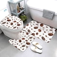thumbnail image 3 of Bathroom Rugs Sets 3 Piece - Brown Coffee Bean Print White Absorbent Non Slip Bath Mats, U-Shape Toilet Lid Cover, Contour Mat, Soft Washable Shower Mats Bath Rug Mat for Bathroom Tub Toilet, 3 of 7
