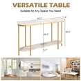 thumbnail image 5 of Oufan Console Table 2 Tier Narrow Entryway Table with Storage Shelves Faux Marble Narrow Table for Living Bedroom Hallway Office Easy Assembly, Gold, 5 of 8