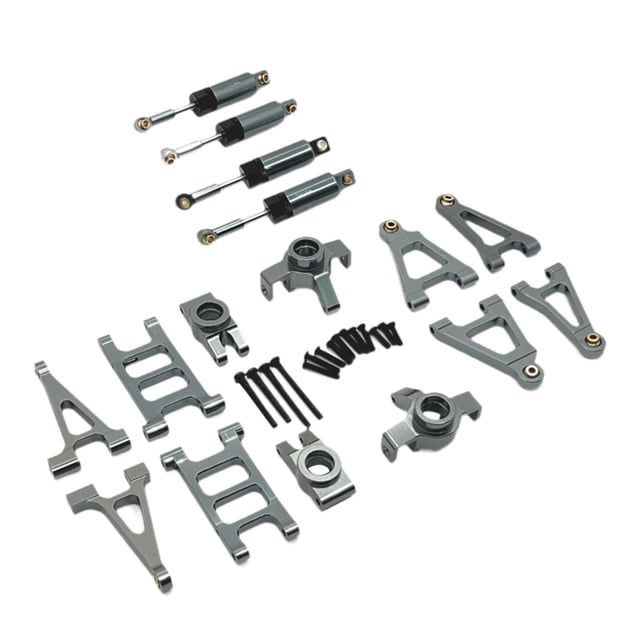 Piezas de Metal para Coche Teledirigido 1/14, Piezas de Vehículo Modelo RC, Juguete Profesional, Hobby, Accesorios de Actualización de Metal para Vehí Gris
