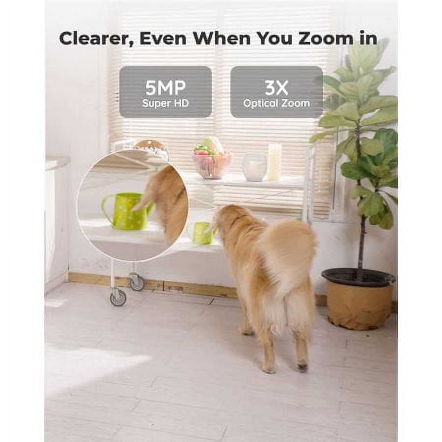Reolink 5MP 2.4/5G WiFi Indoor Security Camera PTZ with Auto Tracking Human/Pet AI Ideal for Baby Monitor/Pet, E1 Zoom-2 Pack