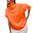 thumbnail image 4 of zaveiop Women's Turtleneck Sweater Chunky Long Sleeve Knitted Pullover Plus Size Casual Trendy 2025 Fall Winter Basic Top (Z-Orange, L), 4 of 6