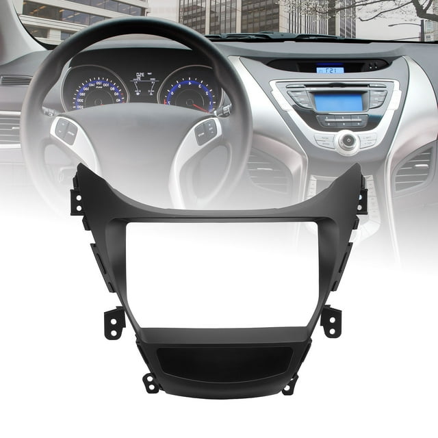9 Inch Car Radio Stereo Fascia GPS Navigation Panel Frame for Elantra 2011–2014 Black ABS Material