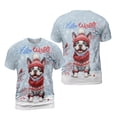 thumbnail image 3 of Hello Winter Boston Terrier Smiling in Red Scarf Hat Welcome Christmas All Over Print 3D Shirt Unisex Merch Gentleman Dog Lover Gifts - 00017, 3 of 6
