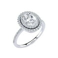 thumbnail image 2 of SuperJeweler 1 1/2 Carat Oval Shape Moissanite and Diamond Double Halo Ring In Sterling Silver For Women, 2 of 5