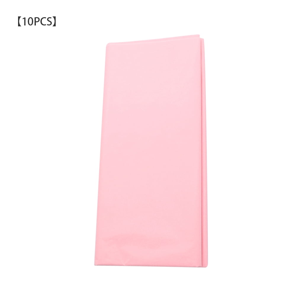 10pcs Gift Packaging Tissues Smooth Flower Wrapping Papers Folding Solid Color Gift Packing Covers, Pink