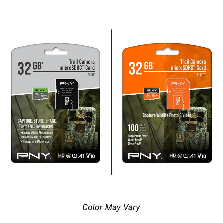 PNY 32GB Elite Class 10 U1 V10 A1 microSDHC Trail Camera Flash