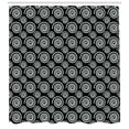 thumbnail image 3 of Black and White Shower Curtain, Abstract Print with Monochrome Spirals Composed of Geometrical Spots, Fabric Bathroom Set with Hooks, 69W X 84L Inches Extra Long, Black and White, by Ambesonne, 3 of 3