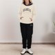 thumbnail image 3 of Gibobby Conjuntos de sudadera con bloques Conjunto de dos piezas con sudadera con capucha y manga larga con estampado de para mujer(Beige,XL), 3 of 5