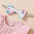 thumbnail image 5 of Karoyedx Baby Clothes Preemie Clothes Baby Girl Outfit Newborn Ribbed Romper Knitted Pants Headband Coming Home Outfits Red Size,18-24 Months, 5 of 7