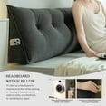 thumbnail image 4 of ANMINY Triangle Headboard Pillow Full Filling Backrest Wedge Pillow w/ Side Pocket Removable Cover Corduroy Texture, 4 of 8