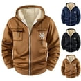 thumbnail image 4 of Atogsazn Men's Christams Sherpa Lined Hoodie Casual Full Zip Fleece Long Sleeve Jacket Winter Warm Tops Clothing 05-Blue M Fashion, 4 of 4