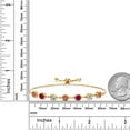 thumbnail image 3 of Gem Stone King 5.01 Ct Ecstasy Mystic Topaz Red Created Ruby 18K Yellow Gold Plated Silver Lab Grown Diamond Tennis Bracelet for Women (Fully Adjustable up to 9 inch), 3 of 3