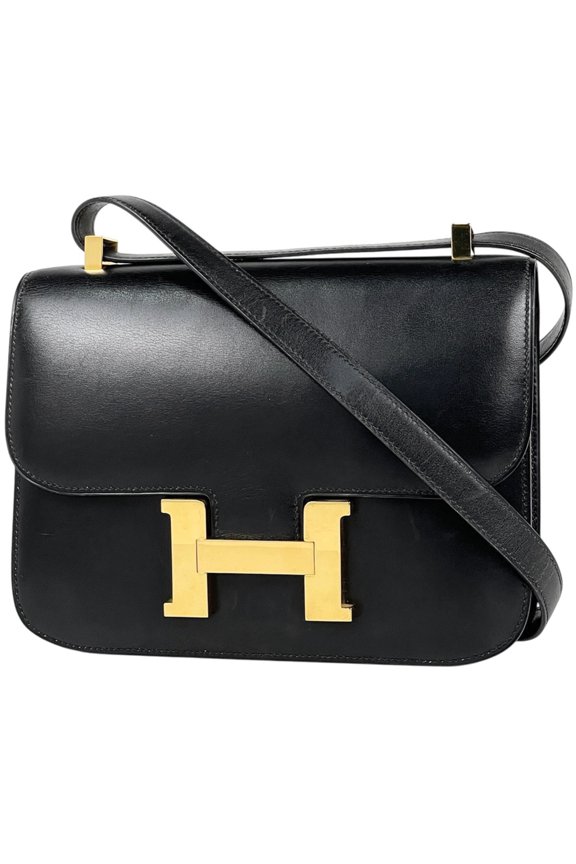 Pre-Owned Hermes Constance 23 Handbag Shoulder Bag Box Calf Black U Women's