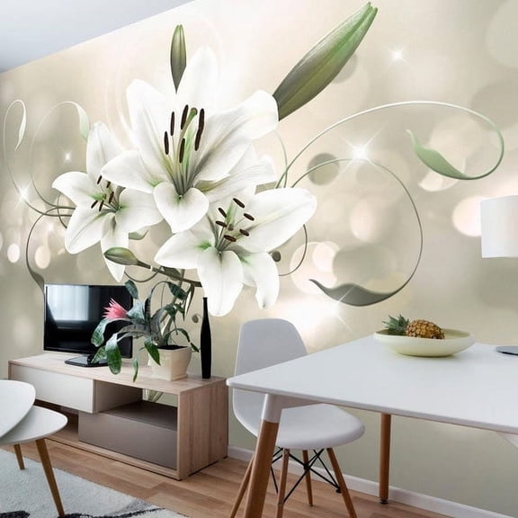 Tiptophomedecor Floral Wallpaper Wall Mural - Lily - Flower Of Masters