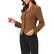thumbnail image 4 of BLAZER DE TRABAJO CHIC PARA MUJERES CON SOLAPA Y MANGAS LARGAS, TRAJE BLAZER COLOR CAMEL OSCURO TALLA L, 4 of 6