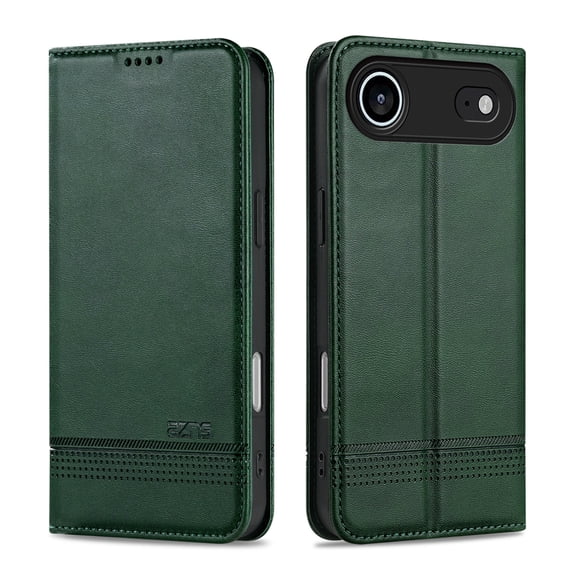 Decase Compatible with Apple iPhone Air 6.5" Case,Magnetic Closure Flip Leather TPU Bumper Hybrid Wallet Cover with Three Card Slots,Premium PU Leather Kickstand Flip Shockproof Phone Cover,Darkgreen