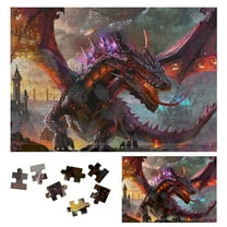 Shiartex Dragon City Castle Wooden Jigsaw Puzzle, Premium Eco-Friendly Hard Challenge Game for Adults, Gift for Family Friends, Home Decor Art Piece 300 PCS