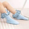 thumbnail image 3 of REDARER Toddler Girls' Ruffle Socks - Lace Trim Ankle Socks with Wave Cuffs, Breathable Non- Floor Socks, 3 of 3
