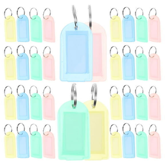 WASHWEPE 40Pcs Compact Key Labels Multi-Function Paper Key Chain with Label Tag for Adults