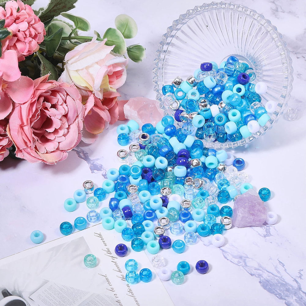 1500pcs 15 Colors Blue Pony Beads Handmade Strands Crafts Beads for Jewelry Necklace Bracelets Making Party Decoration Earrings Beads DIY Crafts