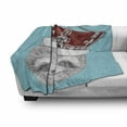 thumbnail image 3 of Sloth Soft Flannel Fleece Throw Blanket, Hand Drawn Animal with Imperial Crown King of Laziness Theme, Cozy Plush for Indoor and Outdoor Use, 70" x 90", Aqua Burgundy Grey, by Ambesonne, 3 of 6