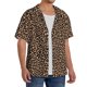 thumbnail image 2 of Fotbe Brown Leopard Camisa Estampada de Manga Corta para Hombre, Casual de Verano, Estilo Playero, Sin Arrugas-Medium, 2 of 5