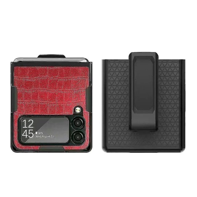 Funda Cocodrilo Compatible con Samsung Galaxy Z Flip 4, Pc Frame+ Funda Protectora Cuero Pu Aespa kaili Sencillez