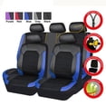 thumbnail image 3 of PU Leather Full Set Car Seat Covers, 9 Pieces Front And Rear Seat Covers, Split Bench Auto Seat Protector, Universal For Cars Trucks And SUVs, 3 of 9