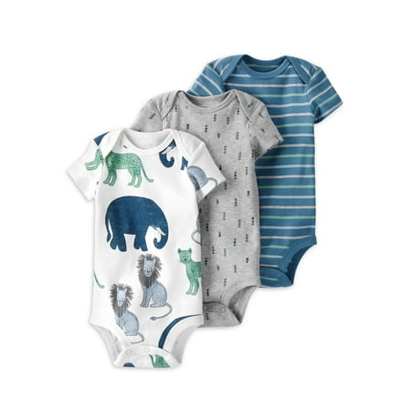 Size 12M Little Planet by Carter s Baby Boy Organic Short Sleeve Bodysuits  3-Pack 