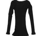 thumbnail image 2 of BDG Girls Solid Ribbed Basic T-Shirt, Black, Big Kids (8-20), M, 2 of 2