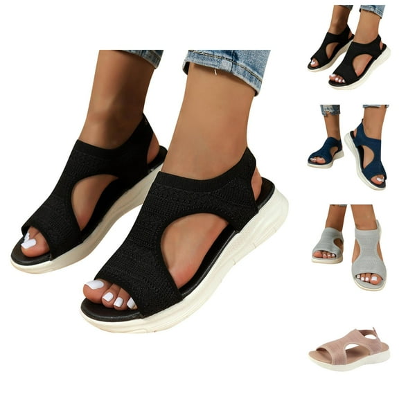 Orthopedic Sandals for Women,Women Arch Support Walking Slippers On Wide Width Sandals for Women Anti- Breathable Sandal Summer Flat Dressy Flat