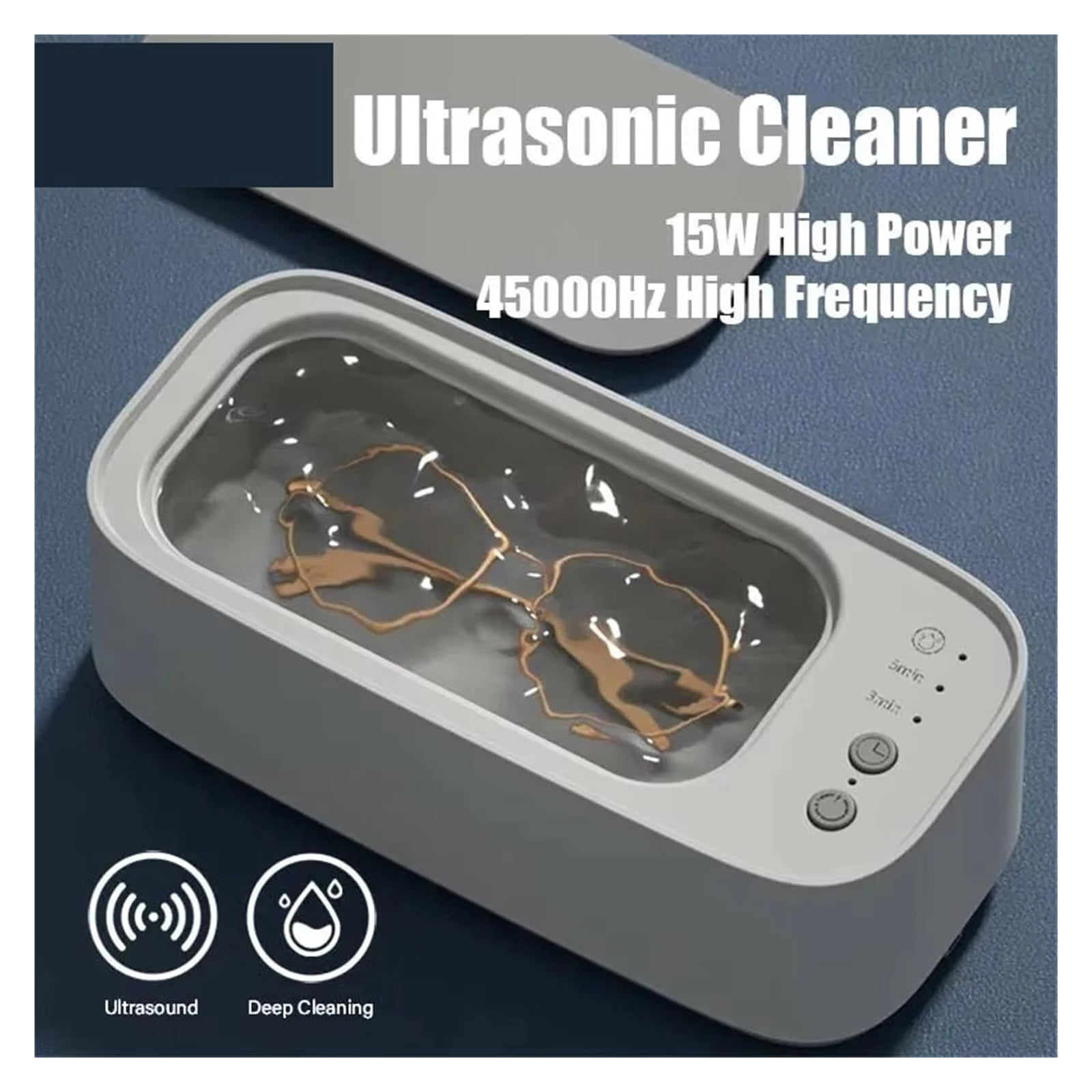 Portable 45KHZ Ultrasonic Glasses Cleaning Machine Ultrasound Jewelry Cleaner Machine High Frequency Household Cleaner