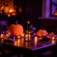thumbnail image 4 of Black Metal Taper Candle Holder with Satin Bow - Gothic Halloween Table Centerpiece, Fall Harvest Indoor Display for Mantel, Home & Holiday Decor, 4 of 5