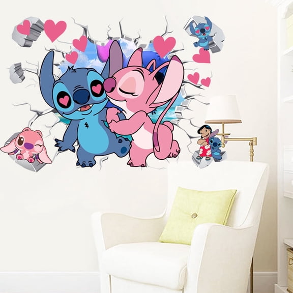 Gusuhome Girls Wall Decal Sticker for Kids Cartoon Pink 3d Peel and Stick Wall Decal for Bedroom Living Room Home Decor 16 inches x 24 inches