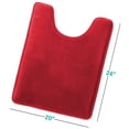 thumbnail image 3 of 1 Contour Clara Clark Bath Mat Bathroom Rug - Absorbent Memory Foam Bath Rugs - Non-Slip, Thick, Cozy Velvet Feel Microfiber Bathrug, Plush Shower, Toilet- Floor Bathmats Carpet - Red - 24"x19", 3 of 6