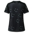 thumbnail image 4 of Camiseta de manga corta con cuello redondo y encaje estampado informal para mujer Pompotops hkajfhjk463271, 4 of 6
