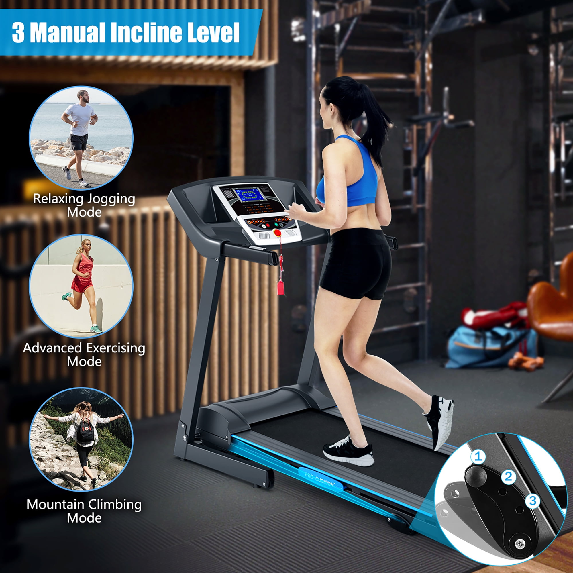 Goplus 2.25HP  Foldable Electric Treadmill  Running Machine Exercise Home