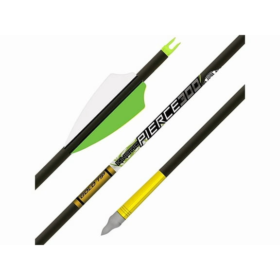Gold Tip Kinetic Pierce 300 Carbon Arrow 2.1" Fusion X II Vanes 6PK