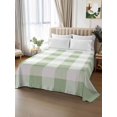 thumbnail image 2 of Sage Green Plaid Flat Sheets Only Full Size, Soft Breathable Bed Top Sheets for Mattress, Spring Farmhouse Buffalo Checkered Luxury Bedding Flat Sheets for Home Hotel Bedroom Bed Protection, 2 of 9