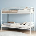 thumbnail image 2 of Kacho Bunk Bed Twin over Twin, Metal Bunk Bed with Safety Full-Length Guardrail, Convertible Bunk Bed into 2 Individual Twin Beds, Space Saving Bunk Bed for Adults Teens, No Spring Box Needed, White, 2 of 8