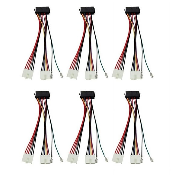 6x 20Pin ATX to 2-Port 6Pin AT PSU Converter Power Cable 20 Pin ATX to AT 20cm for 386 286 486 586 Old Computer