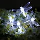 thumbnail image 4 of Guirnalda de 30 luces LED solares con forma de libélulas, impermeables, para decoración de interiores y exteriores, para patio, color blanco, 4 of 5