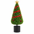 thumbnail image 2 of Christmas Ornament, Artificial Boxwood Christmas Planter Topiary Decor, Potted Greenery Figurine, Classic Holiday Styling, For Porch Entryway Indoor Outdoor Christmas Decoration, 2 of 5