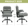 thumbnail image 4 of VECELO Ergonomic Office Chair, PU Leather Thick Padding Swivel Executive Computer Desk Chair With Upholstered Flip-Up Arms, Gray, 4 of 10