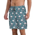 thumbnail image 2 of Goofa Elegant Flamingo Printed Mens Swim Trunks Summer Quick Dry Short Beach Swimwear Bathing Suits-Large, 2 of 9