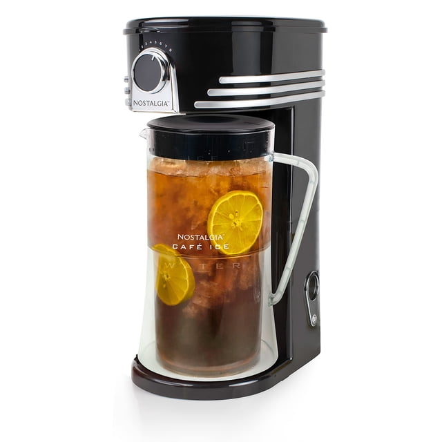Nostalgia 3-Quart Iced Tea & Coffee Brewing System With Double-Insulated Pitcher, Strength Selector & Infuser Chamber, Also Perfect For Lattes, Lemon