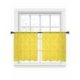 thumbnail image 2 of White Diamond Lattice Sheer Curtains 45 Inches Long 2 Panels Yellow Retro Plaid Texture Light Filtering Semi Sheer Window Curtains Drapes for Bedroom Living Room 52"x45", 2 of 7