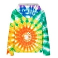 thumbnail image 5 of AUNVITO Women's Tie-Dye Hoodie Long Sleeve Pullover with Pockets Y2K Streetwear Casual Waffle Knit Stretchy Comfort Loose Fit, 5 of 6
